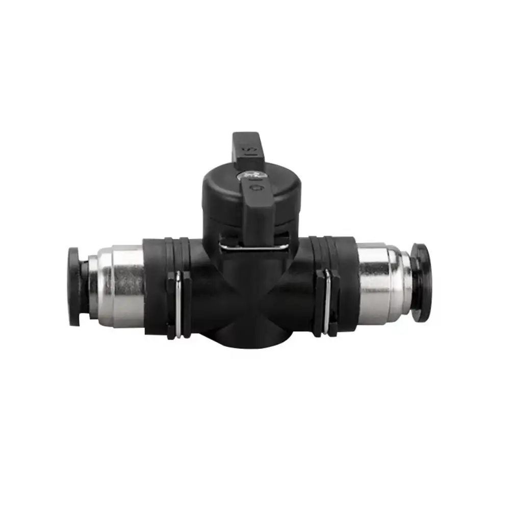 Pneumatic Threaded Joint Black BUC Hand Valve Push In Hand Quick Joint Connector Turn Switch