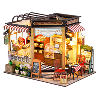 DIY Wooden 3D Bakery Room Doll Houses Miniature Assembly Model Building Bedroom Kit Dollhouse With Furniture Toys For Gifts