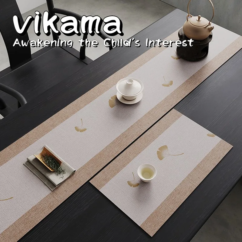

VIKAMA Minimalist Tea Table Flag Mat Table Top Decoration New Chinese Zen Tea Ceremony Table Mat Home Decor Item table