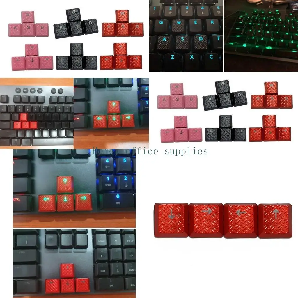 

K43B Only Keycap,DIY ABS Backlit Keycap 4 Keys Non-slip Texture Keycaps for G913 G915 G813 G815 GL Switch