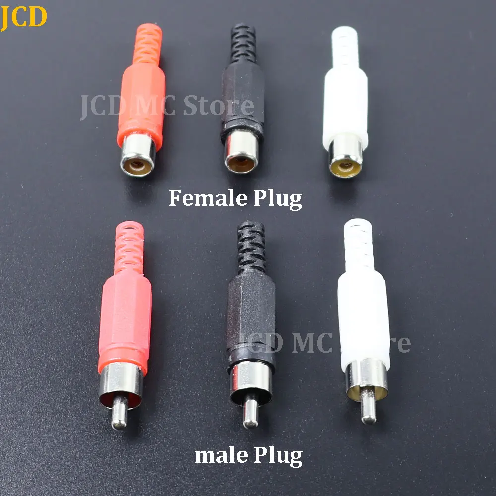 100/50/10Pcs RCA Plug for Audio Video Speaker RCA AV Male Plug Female Socket RCA Lotus Plug Connector