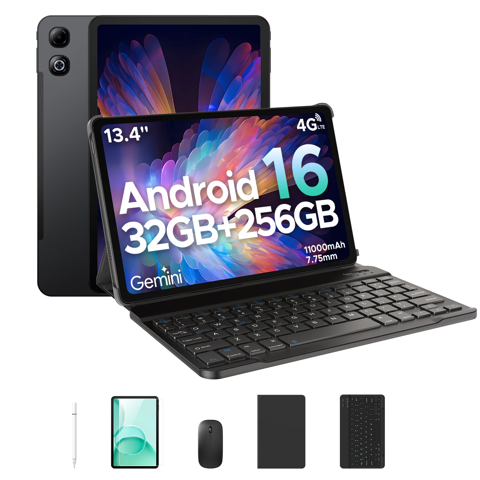 DOOGEE Tab G6 Max 2-in-1 Tablet PC 32GB/256GB 13,4'' FHD+ scherm Android 16 Gemini AI 11000mAh 7,7mm ultradun Widevine L1