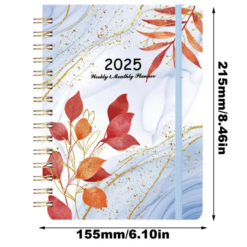 2025 Planner Notebook 365 Days Calendar Agenda Planner A5 Diary Notepad Weekly Goal Habit Tracker Schedules Organizer