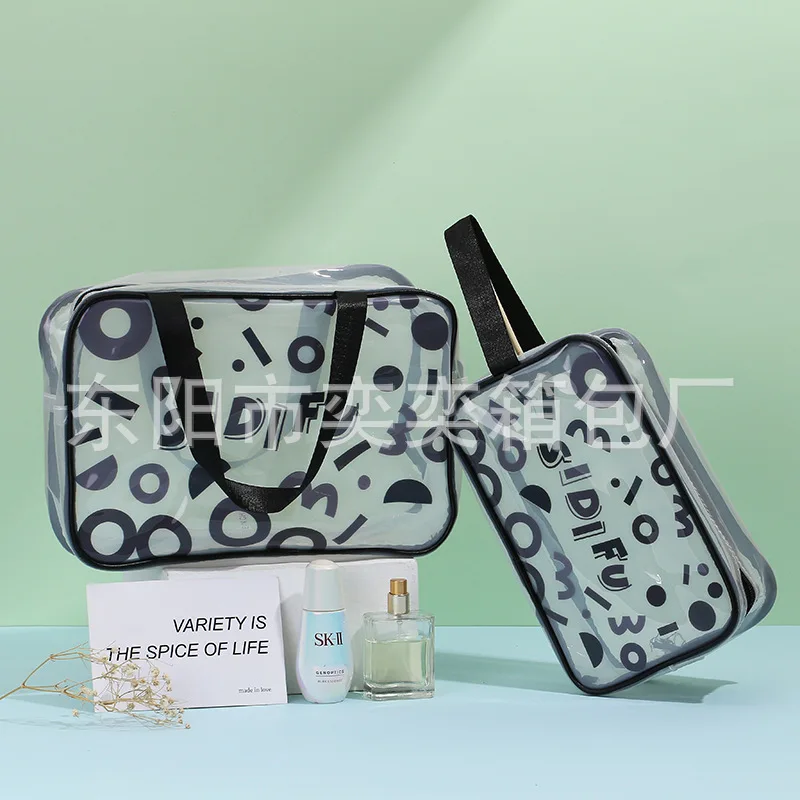Large Capacity Cosmetic Bag Creative Design Printing Home Cosmetics Storage Bag Outdoor Travel Convenient Toilet Bag Makeup Case