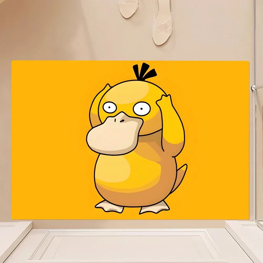 MINISO Pokemon Psyduck Floor Mat Bedroom Kitchen Door Bath House Super Absorbent Foot Non-slip