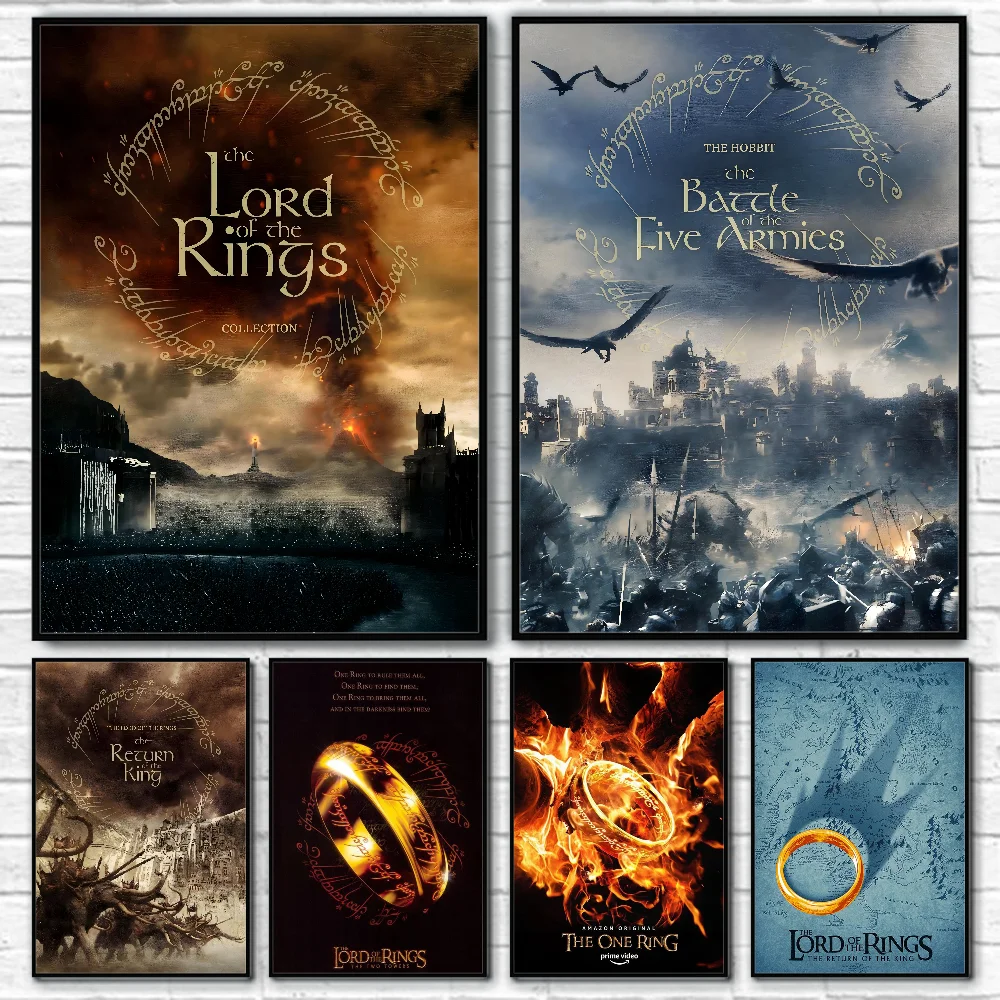 

The L-Lord of the R-Rings Poster Sticky Wall Art Printing Waterproof Home Living Bed Room Bar Aesthetic Decor