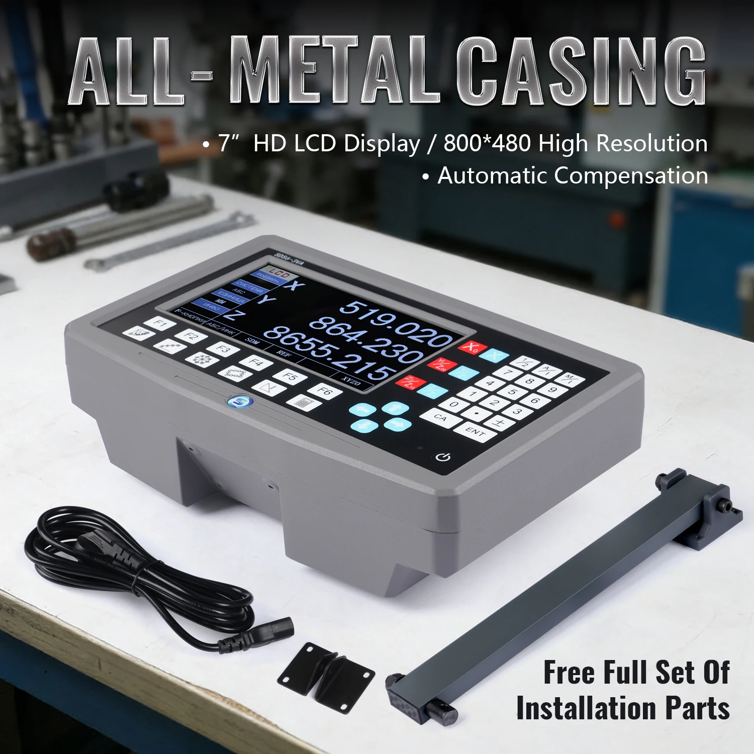 Pro 3VA DRO LCD Digital Readout 7 ABS INC SDM Coordinate Metric Imperial Switch Lathe Milling Grinding AC Power Supply Unit