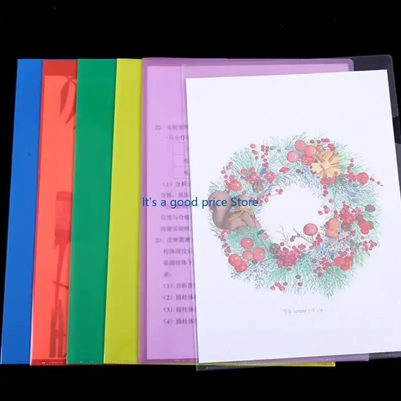 

6 Colors A 4 Plastic Sleeves L Type Folders Plastic Folders Presentation Folder for Document and Organization