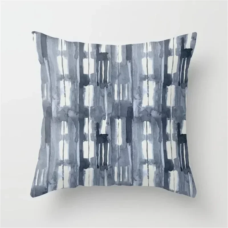 Nordic Stripes Geometric Cushions Cover  Black White Grey Polyester Pillowcase Sofa Car Home Decorative Pillow Case