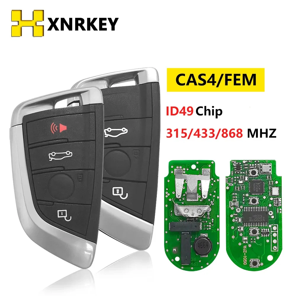 Xnrkey Pcb & Remote Key Keyless Entry Fob Voor Bmw F Fem Cas4 5 7 Series Id49 Chip 315/433/868Mhz