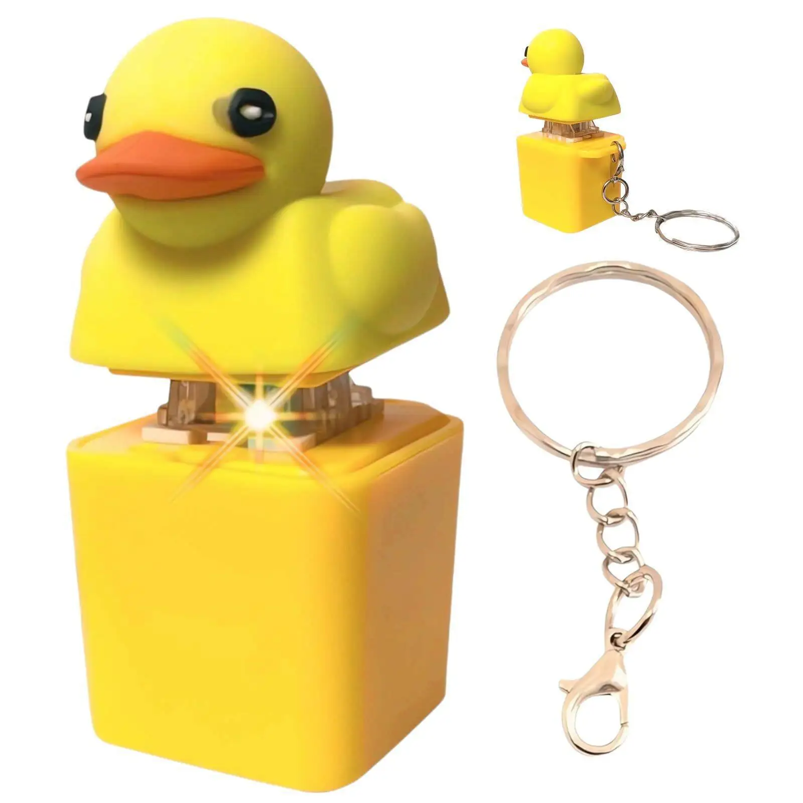 2026 NEW Keycap Style Cute Little Yellow Duck keycaps Keychain Personality Key Cap for Mechanical Keyboard Cherry With LED Light
