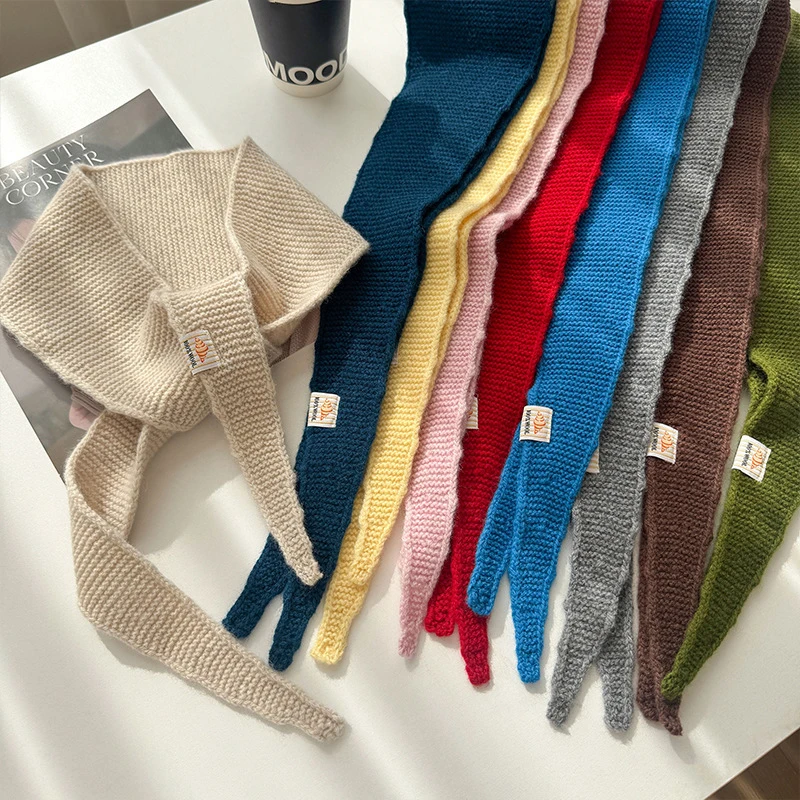 خمر الصوف الخمار المألوف تنوعا الثلاثي وشاح المرأة وشاح الشتاء وشاح للمرأة الرقبة أدفأ أوشحة شتوية #6