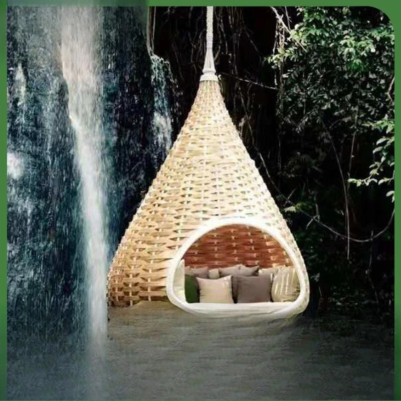 Outdoor-Rattan-Hängematte, Internet-Promi-Sofa, Villa, Hotel, Innenhof, Vogelnest, Hängesessel, Gartenbett