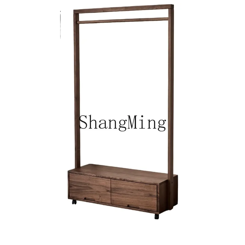 

LXY Home Simple Black Walnut Coat Rack Balcony Bedroom Floor Hanger