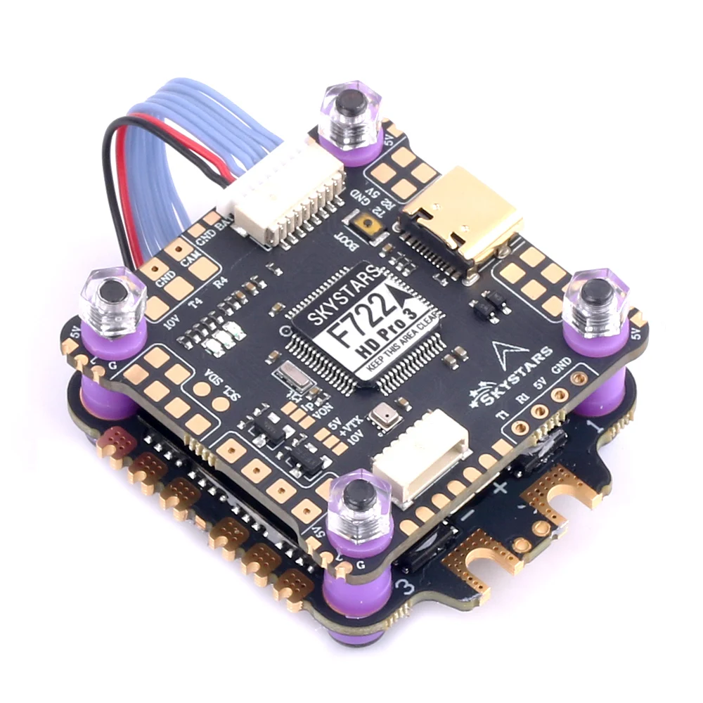 SKYSTARS F7 Flight Controller & AM32 45A/60A ESC FPV Stack Combo BMI270 DShot1200 30.5x30.5mm 10V 3A BEC For FPV Drones