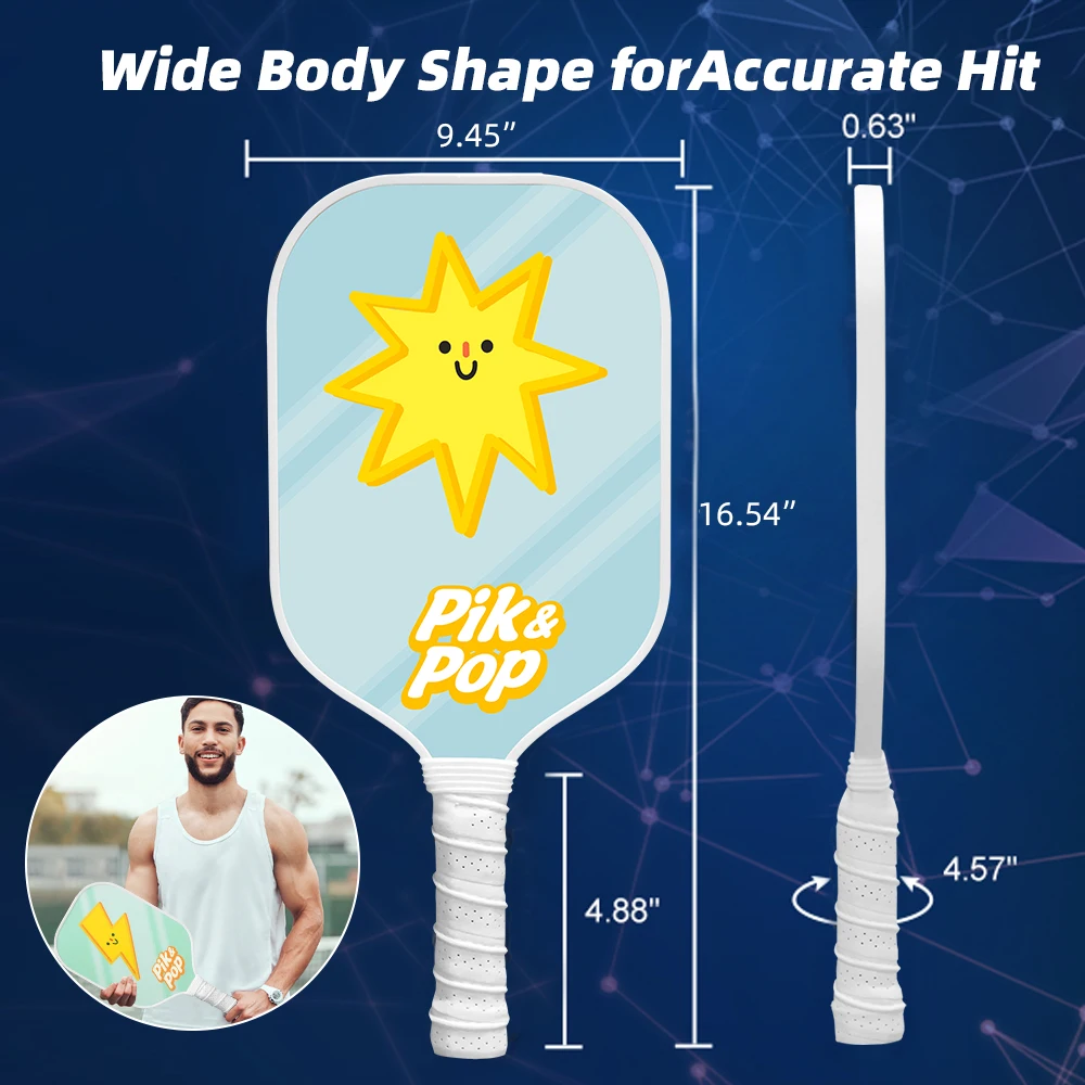 Pro Performance Pickleball Paddles (2-Pack) with Honeycomb Core for Ultimate Control & Power, Includes 4 Pickleballs & Portable