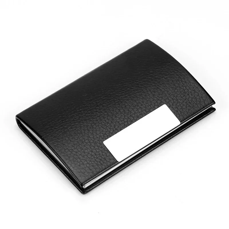 Creative and minimalist PU business card holder, office laser logo engraving, portable men's business card box