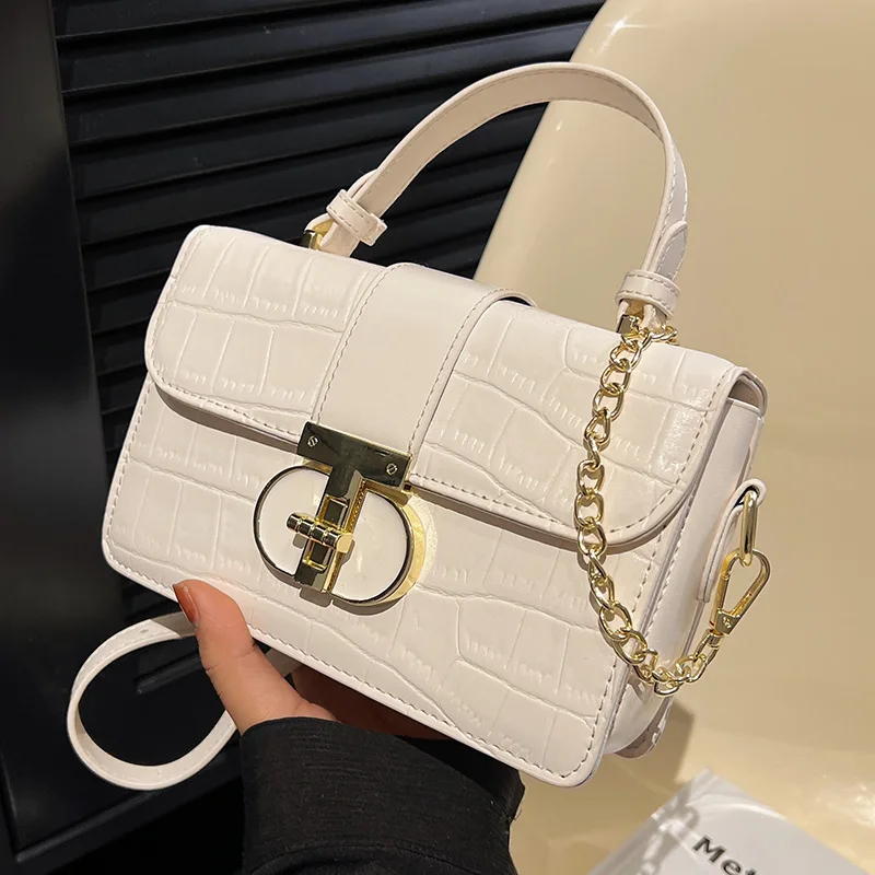 

Летняя сумка через плечо с цепочкой 2024, женская модная квадратная сумка через плечо, повседневная сумка-тоут Day to Night, минималистичная кожаная сумка