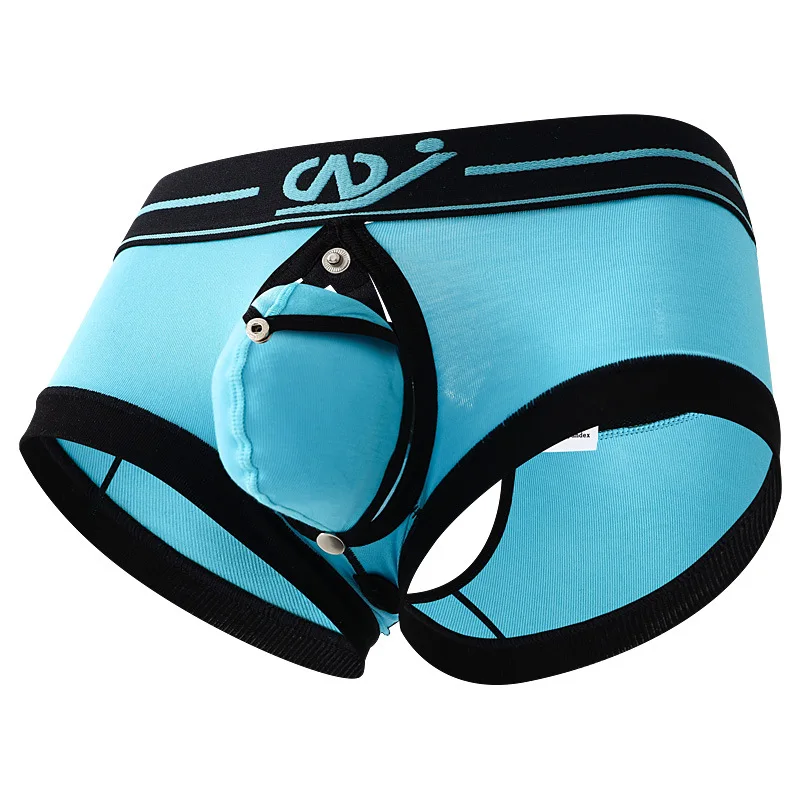 

Мужские боксеры, сексуальное съемное нижнее белье с открытой U-образной выпуклой сумкой, полые трусики с открытой спиной, тонкие дышащие трусы, нижнее белье с открытыми бедрами