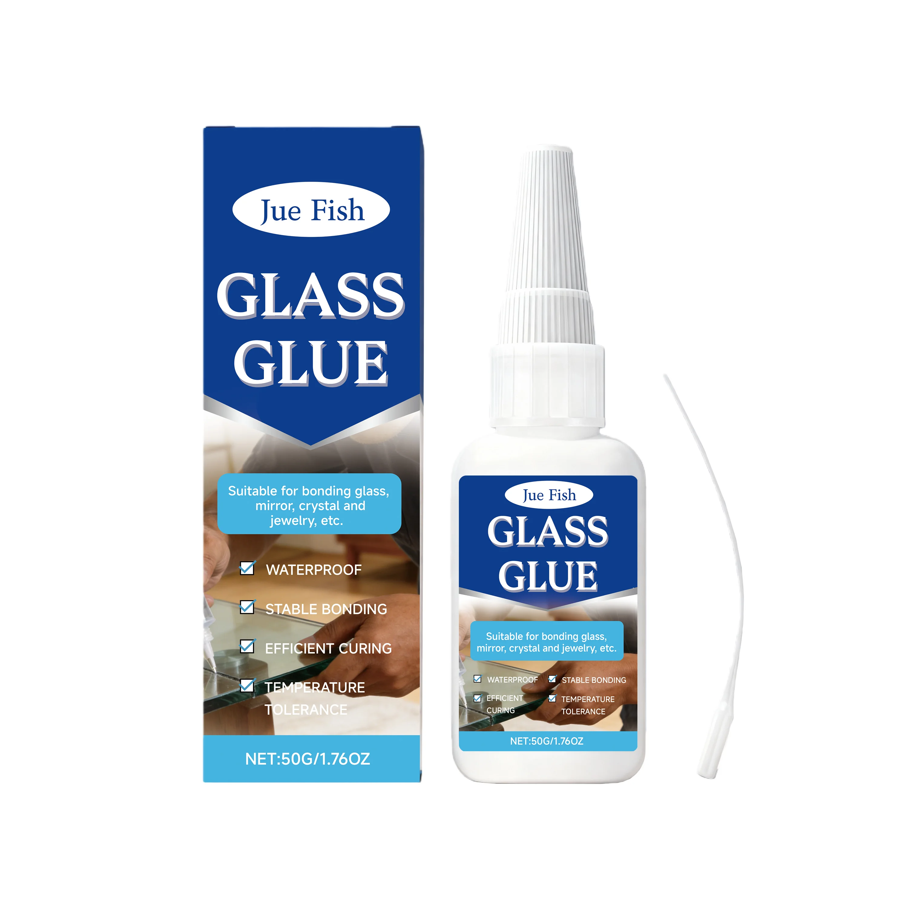 Clear Glass Glue, High Adhesion Fast Dry Glue, Strong & Stable Transparent Adhesive for Quick Bonding