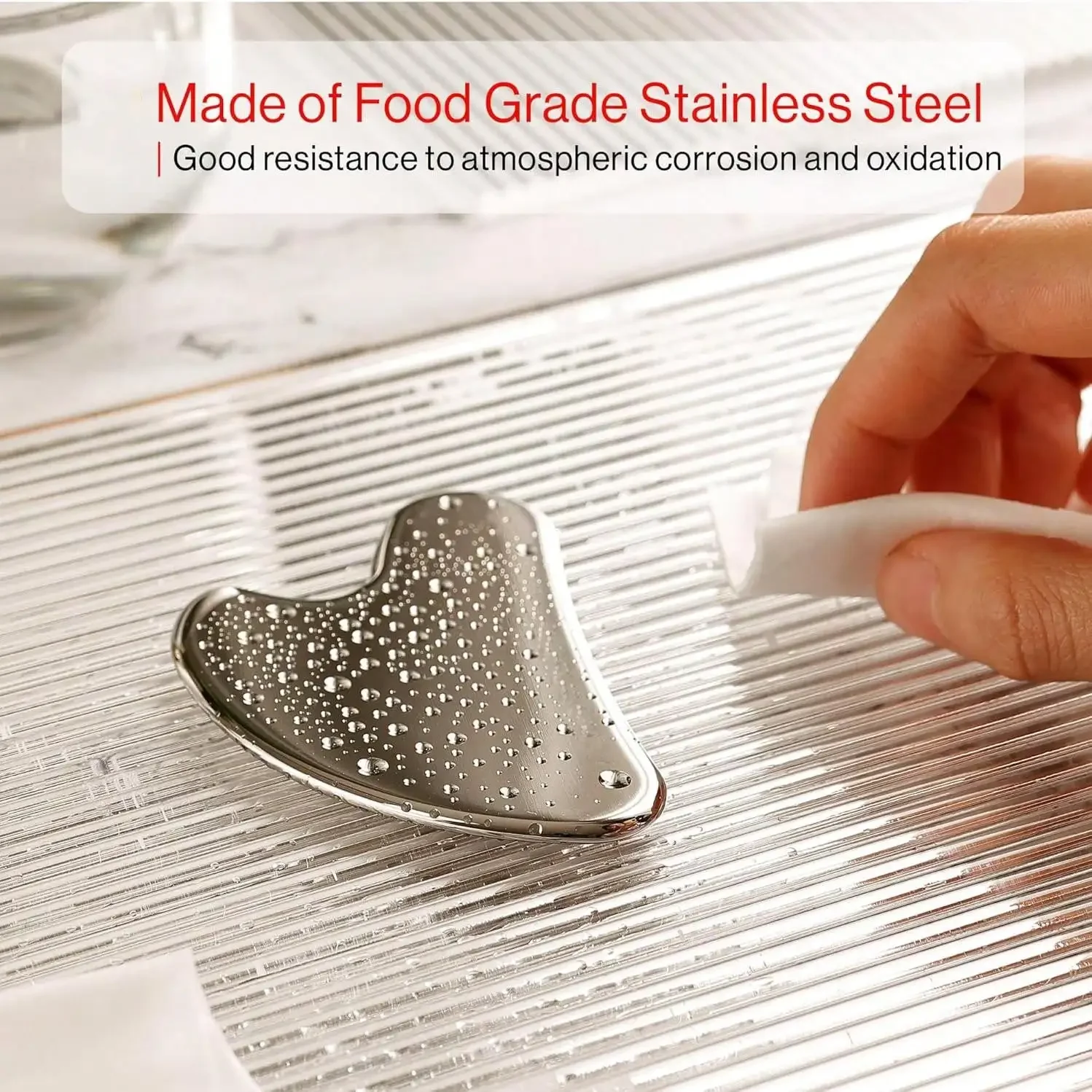 Herramientas faciales Gua Sha de acero inoxidable 304, herramientas de masaje Facial, raspador de Metal suave y resistente, herramienta Guasha para cara y cuerpo, Reduce la hinchazón