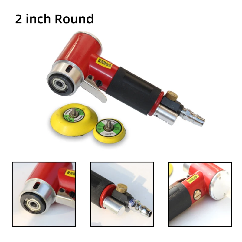 Pneumatic Air Sander Polisher Tool Pneumatic Orbital Sander for Car Paint Care Wood Grinder Polisher 70X100mm Vibrating Shock