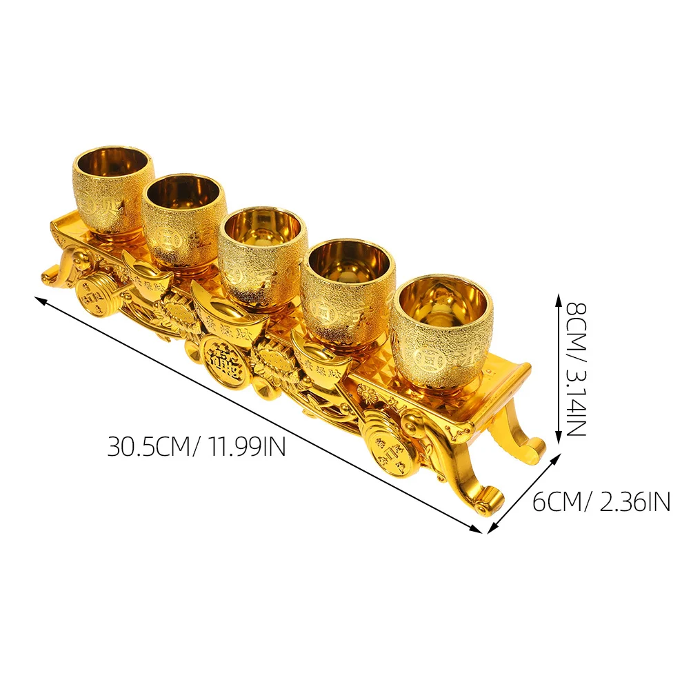 2 مجموعة الذهب الكاليس الصغيرة البلاستيك أكواب النبيذ التضحية مجموعة مذبح للمعبد المنزل العبادة أكواب الزخرفية Chalice
