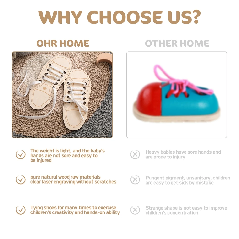 لعبة الخيوط الخشبية للرضع، لعبة التعلم المبكر لمهارات رباط الحذاء، لعبة تدريب المهارات الحركية الدقيقة للأطفال