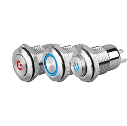 LANBOO LB12B2 momentary or latching illuminated push button mini metal switch