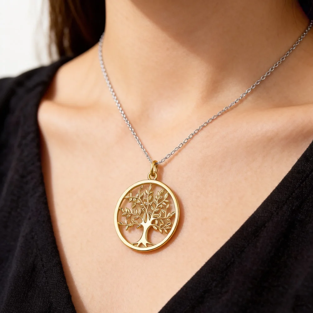 Pendant Golden Tree Summer New Fashion Love Jewelry Strength and Balance 925 Sterling Silver Accessories Gift For Woman