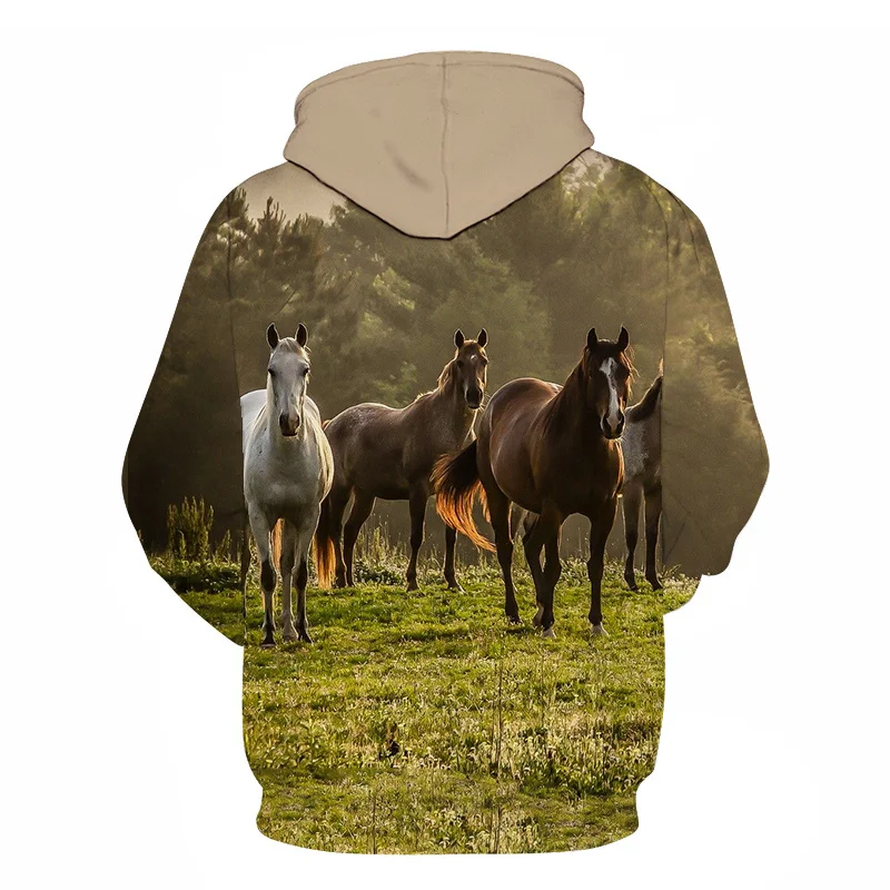 2021 Fashion Sweatshirt Men / Women 3d Hoodies Horse Animal Pattern Unisex Streetwear Hooded Winter Hoodie Pullover Print Tops