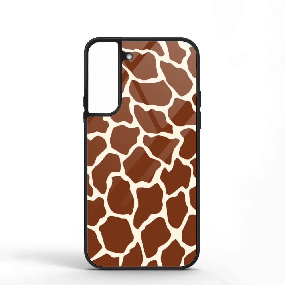 Brown Tan Beige Giraffe Skin Phone Case For Samsung S10 S20 S21 S22 S24 S30 Plus ULTRA Mirror Acrylic Cover