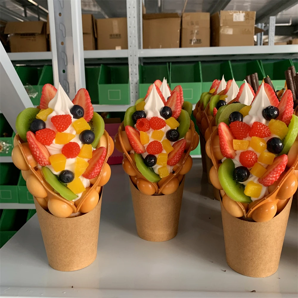 Ice Cream Bubble Waffle Model - Food Snacks Order review and price