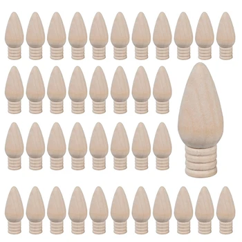 Lâmpada de Natal de madeira, ornamentos de madeira inacabados, artesanato e árvores, 2 Polegada High