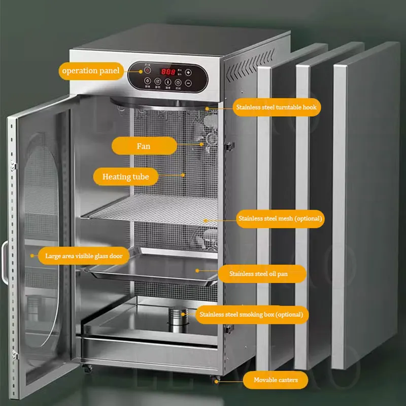 Smoke Dryer Machine Fish Smoker Oven Meat Smoker Machine Commercial Electric Heating Meat Smoke House Oven Sausage Meat