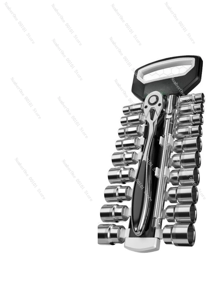Efficient and quick wrench: ratchet socket tool, large, medium and small flying two-way design
