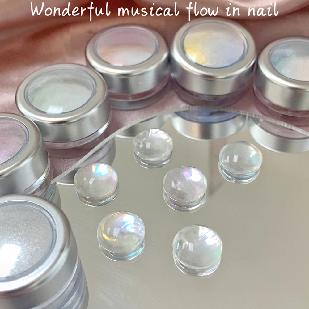 ผงโครเมี่ยมเล็บ Moonlight Mirror 1 กระปุก 0.2 กรัม สีใส ออโรร่า เม็ดสีกลิตเตอร์ 12 สี เอฟเฟกต์สายรุ้ง ผงแต่งเล็บ แฟลช #