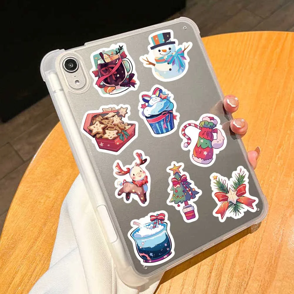 50 قطعة هدايا عيد الميلاد المضحكة الجديدة ملصقات الكتابة على الجدران المقاومة للماء لخوذة دراجة حساب اليد مقلمة الشارات #4