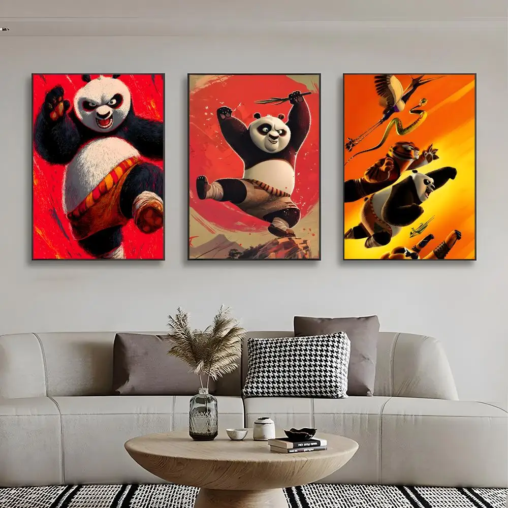 1 قطعة K-Kung Fu P-Panda ملصق قماش جدار الفن طباعة ملصق ديكور جدارية ديكور المنزل هدية غير المؤطرة #5