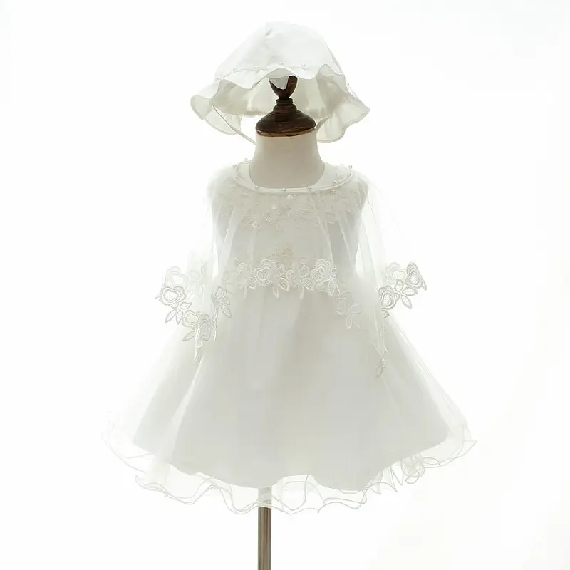 Bebê menina vestidos de batismo princesa em camadas formal vestido infantil batismo roupas do bebê 1 anos vestido de aniversário 154702