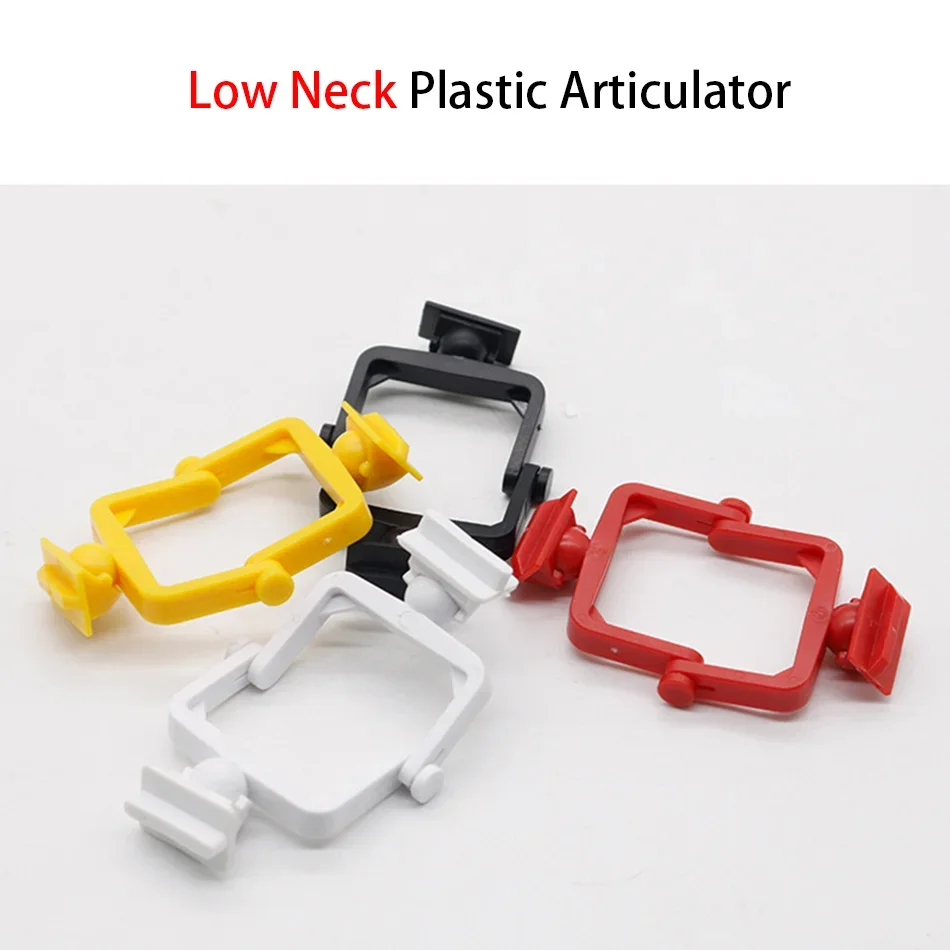 100pcs Dental Articulator Plastic Disposable Articulator Nylon Jaw Frame Black and White High Neck Low Neck Articulator