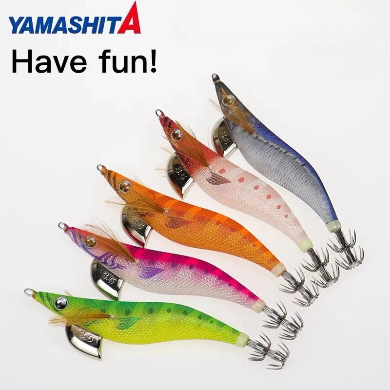 YAMASHITA Super Glow EGI-OH WANG F 2.0 2.5 3.0 3.5 SQUID JIG LURE WOODEN SHRIMP BAIT CUTTLEFISH OCTOPS BOAT FISHING