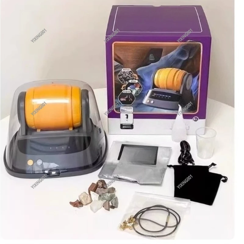 

Электрический галтовочный станок 220В для полировки камней - набор для самостоятельной полировки с необработанными драгоценными камнями и абразивными гранулами для взрослых и детей