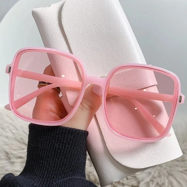 New Gradient Sunglasses Female Ins Big Box Fashion Retro Square Sunglasses