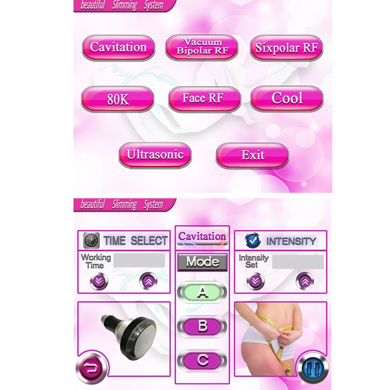 7 in1 Cavitation Ultrasonic Fat Burning Cellulite Removal 80K Vacuum Slimming Body Massage Blasting fat Multi-function machine