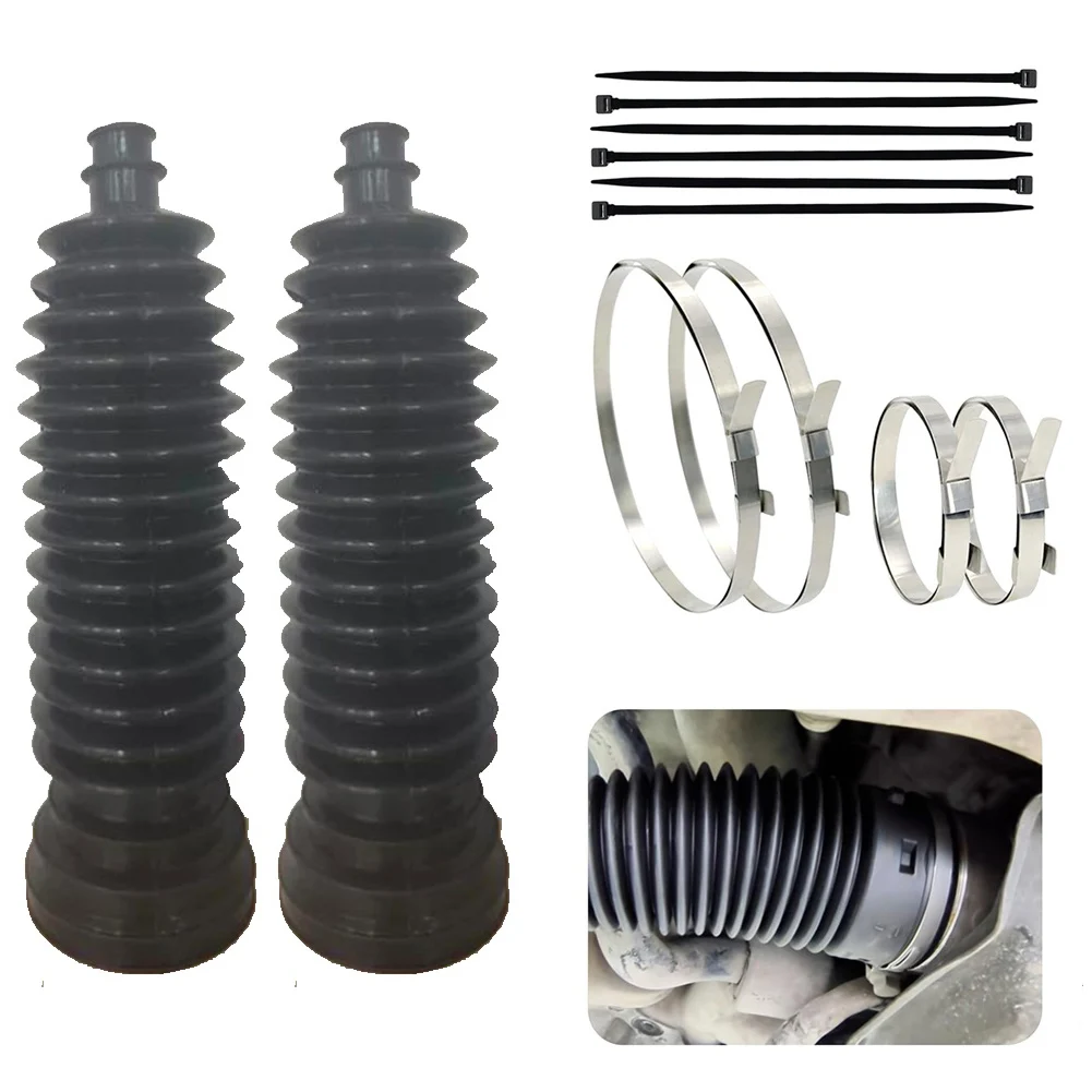 Car Silicone Steering Rack And Pinion Bellows Boot Kit Stainless Steel Clamp And Cable Ties Left And Right
