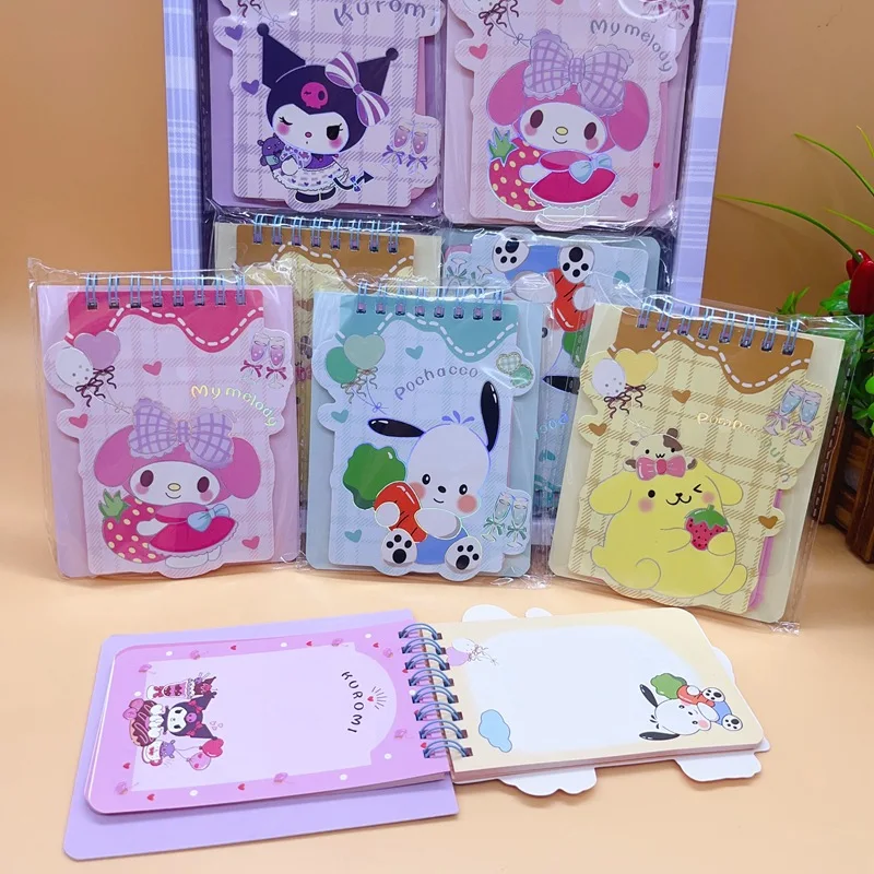 12pcs/lot Sanrio Melody Kuromi Coil Notebook Cinnamoroll Notepad Cute Memo Diary Planner Stationery Gift Office School Supplies