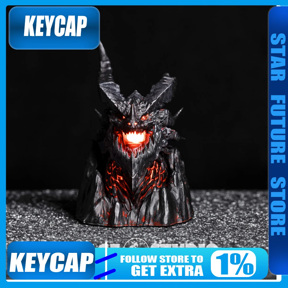 

World of Warcraft Keycaps Deathwing Alliance Tribal Personalized 3D Transparency Resin ornament model Personalized keycaps