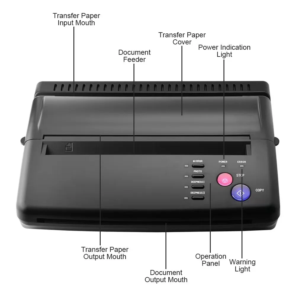 Máquina De Estêncil De Transferência De Tatuagem, Mini Impressora Copiadora Térmica, Desenho De Ferramentas Térmicas, Dispositivo De Transferência De Fotos, Maquiagem Permanente