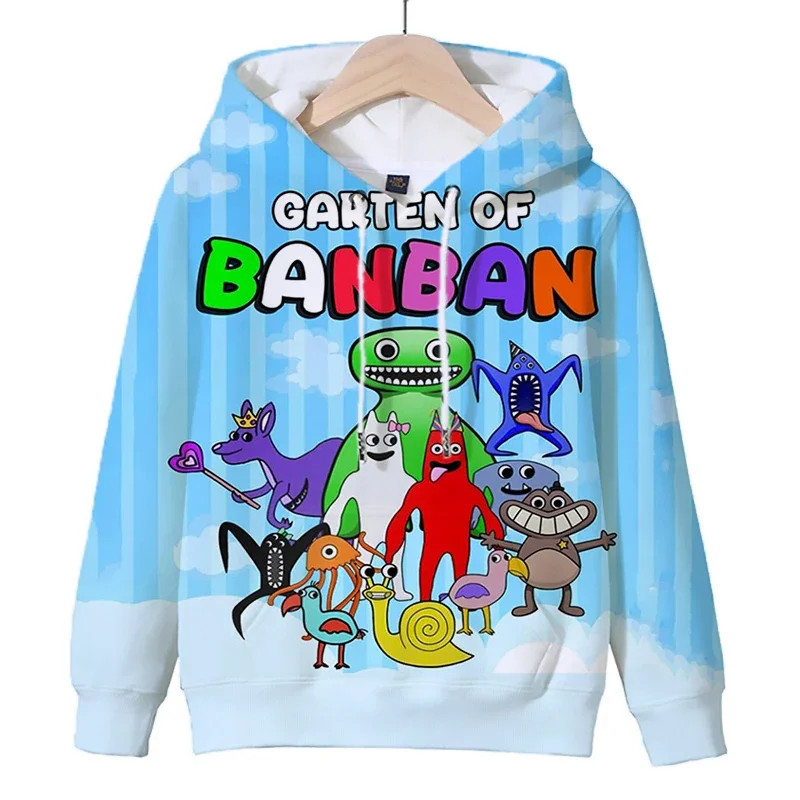 Kids Garten Of Banban Hoodies Sweatshirts for Girls Boys Cartoon Print Hoodie Anime Tops Autumn Children Long Sleeve Pullovers